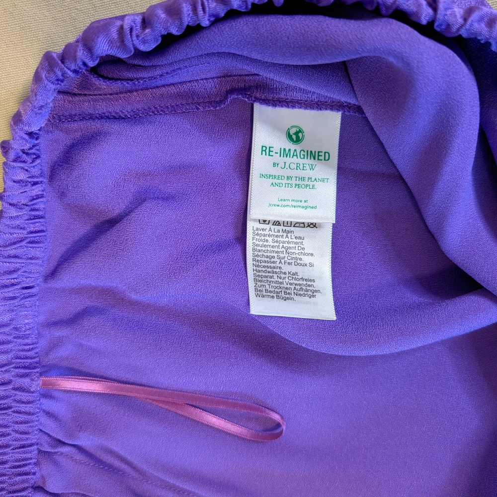 J. Crew Luster Crepe Maxi Skirt Side Slits | Purple | NWT | XL - Picture 8 of 8